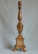 antico candelabro in legno scolpito e dorato epoca 800