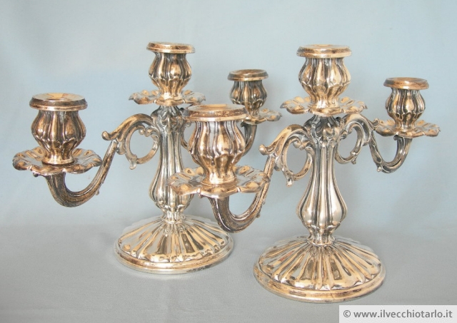 antichi candelabri argento 800