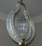lampadario vetro murano a bocia centrale con ali ai fianchi 1930