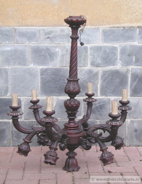 lampadari in legno scolpito inizio 900