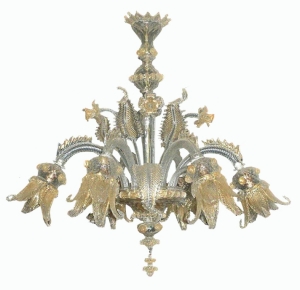 Lampadari artistici creati nelle vetrerie veneziane di Murano.
