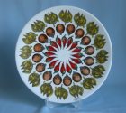 piatto in ceramica di fornasetti giostra di frutta anni 60