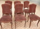 gruppo di sei sedie in noce massello epoca fine 800 